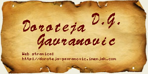 Doroteja Gavranović vizit kartica